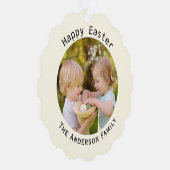 ハッピーイースターアイボリーの写真の装飾 オーナメントカード (右)