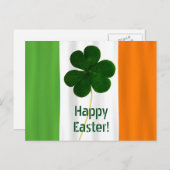 ハッピーイースターアイリッシュフラッグカラーズシャムロックアイルランド シーズンポストカード (正面/裏面)
