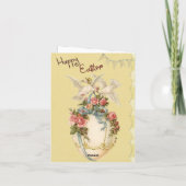 ハッピーイースターアンティーク写真イースターカード カード (裏面)