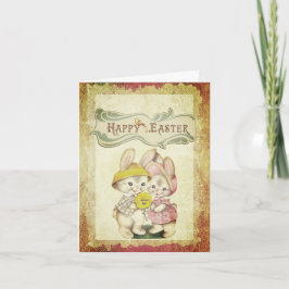 ハッピーイースターアンティーク写真イースターカード カード