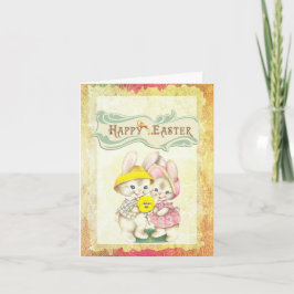 ハッピーイースターアンティーク写真イースターカード カード
