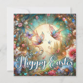 ハッピーイースターアールヌーボーステンドグラス蝶 シーズンカード (正面)