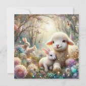 ハッピーイースターアールヌーボーバンニーズラムウッドランド シーズンカード (正面)