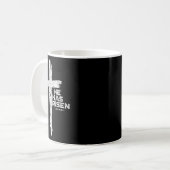 ハッピーイースターイエス彼は宗教的なクリスティアを復活させた コーヒーマグカップ (正面左)