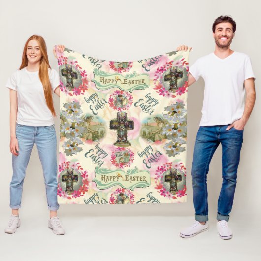 ハッピーイースターイエズス復活エンジェルリース フリースブランケット (インサイチュ)