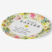 ハッピーイースターイエローダフォディルハート ペーパープレート (アングル)