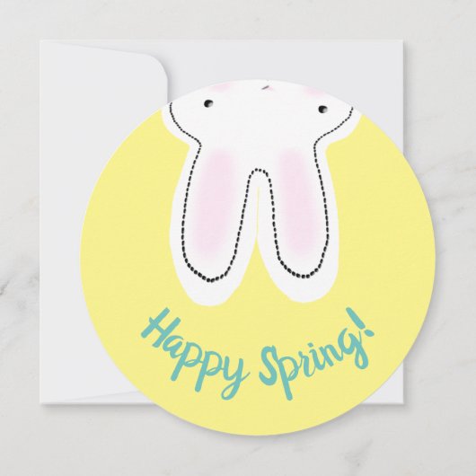 ハッピーイースターイエローバニー両面おもしろカード カード (裏面)