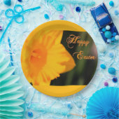 ハッピーイースターイエロー春水仙の花 ペーパープレート (パーティー)