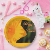 ハッピーイースターイエロー春水仙の花 ペーパープレート (パーティー)