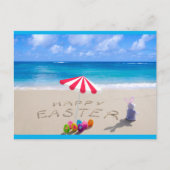 ハッピーイースターイン砂海岸熱帯ビーチ ポストカード (正面)