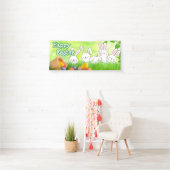 ハッピーイースターイースターバニーイースターエッグイースターバスケット 横断幕 (インサイチュ)