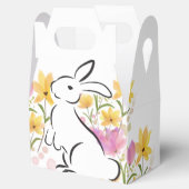 ハッピーイースターイースターバニー水彩の花 フェイバーボックス (オープン)