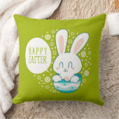 ハッピーイースターイースターバニー クッション (ブランケット)