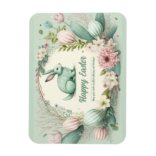 ハッピーイースターウィズ水彩イラストレーション マグネット (縦)