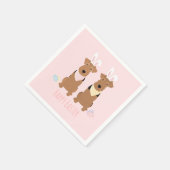 ハッピーイースターウェルシュテリアズドッグズバニー耳 スタンダードカクテルナプキン (角)