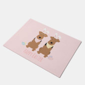 ハッピーイースターウェルシュテリアズドッグズバニー耳 ドアマット (アングル)