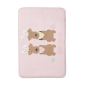 ハッピーイースターウェルシュテリアズドッグズバニー耳 バスマット (正面縦)