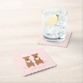 ハッピーイースターウェルシュテリアズドッグズバニー耳 ペーパーコースター (インサイチュ)