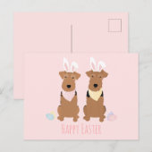 ハッピーイースターウェルシュテリアズドッグズバニー耳 ポストカード (正面/裏面)