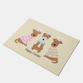 ハッピーイースターウェルシュテリアドッグス ドアマット (アングル)