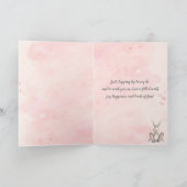 ハッピーイースターウォーターカラーバニー名前をカスタムする カード (内部)