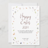 ハッピーイースターウォーターカラーフラットホリデーカード シーズンカード (正面)
