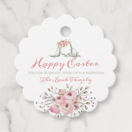 ハッピーイースターウォーター色フローラバニー フェイバータグ