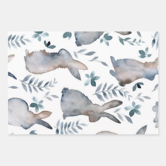 ハッピーイースターウォールアートプリントバンニ ラッピングペーパーシート (正面)