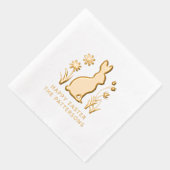 ハッピーイースターウサギ春の花 パーソナライズされた 箔ナプキン (右)