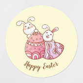 ハッピーイースターウサギ ラベル (デザイン2)