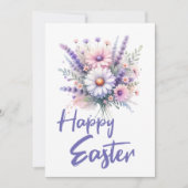 ハッピーイースターウータカラー春フラワーブーケ シーズンカード (正面)