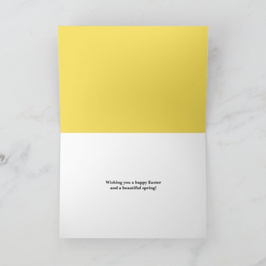 ハッピーイースターエッグの黄色いフォトフレーム シーズンカード (内部)