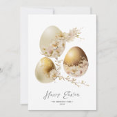 ハッピーイースターエッグウォーターカラーフラットホリデーカード シーズンカード (正面)