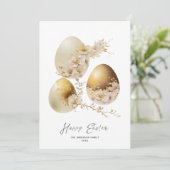 ハッピーイースターエッグウォーターカラーフラットホリデーカード シーズンカード (スタンド正面)