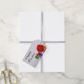 ハッピーイースターエッグカラフルとガーベラ ギフトタグ (より糸付き)