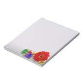 ハッピーイースターエッグカラフルとガーベラ ノートパッド (回転)