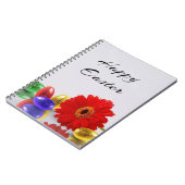 ハッピーイースターエッグカラフルとガーベラ ノートブック (左側)