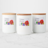 ハッピーイースターエッグカラフルとガーベラ フードラベル (ボトル)