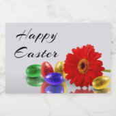 ハッピーイースターエッグカラフルとガーベラ フードラベル (シングルラベル)