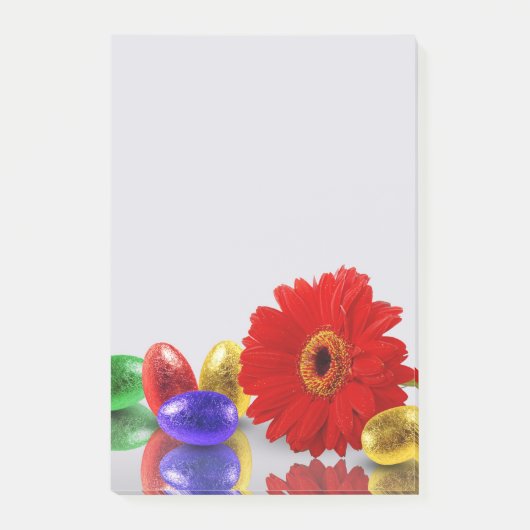 ハッピーイースターエッグカラフルとガーベラ ポストイット (正面)