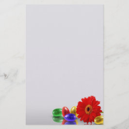 ハッピーイースターエッグカラフルとガーベラ 便箋