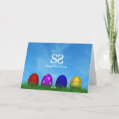 ハッピーイースターエッグカラフルホリデーグリーティングカード シーズンカード (裏面)