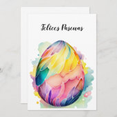 ハッピーイースターエッグカードデザインインスペインの シーズンカード (正面/裏面)