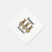 ハッピーイースターエッグスカスケットバニーハッピーイースターパーティー スタンダードカクテルナプキン (角)