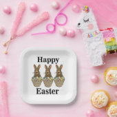 ハッピーイースターエッグスカスケットバニーハッピーイースターパーティー ペーパープレート (パーティー)