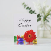 ハッピーイースターエッグスカラフルウィズガーベラホリデーポー シーズンポストカード (スタンド正面)