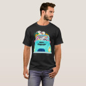 ハッピーイースターエッグスバニートラック男性Tシャツ Tシャツ (正面フル)