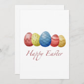 ハッピーイースターエッグス ホリデーカード - カラフルな春 (正面/裏面)