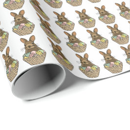 ハッピーイースターエッグズバスケットバニーハッピーイースター ラッピングペーパー