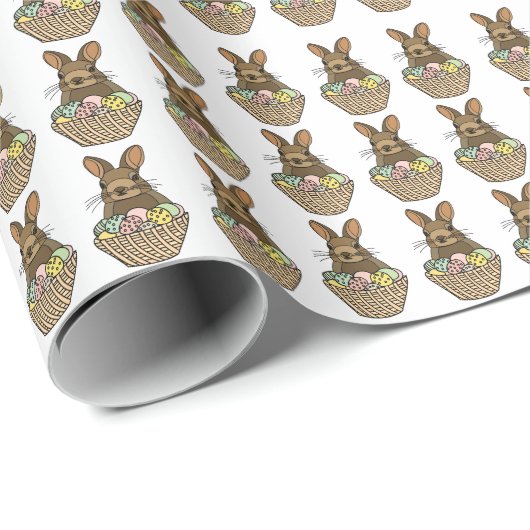 ハッピーイースターエッグズバスケットバニーハッピーイースター ラッピングペーパー (ロールコーナー)